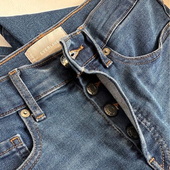 Everlane High Rise Slim Straight Ankle Button Fly Jeans - Picture 10 of 11
